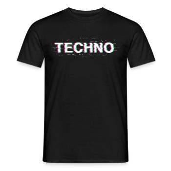 Techno 3D Rave Festival - Men's T-Shirt - black - Front - AI Model Male 178 light (178cm)