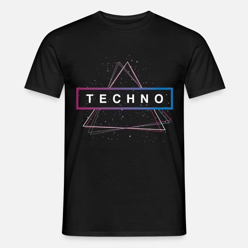 Techno Dreieck Rave - Männer T-Shirt - Schwarz