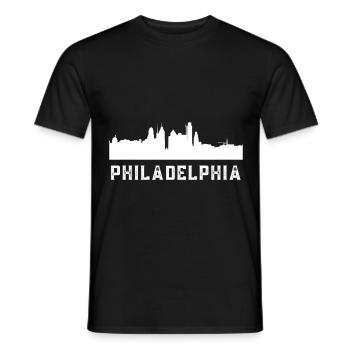 Philadelphia skyline - Men's T-Shirt - black - Front - AI Model Male 178 light (178cm)