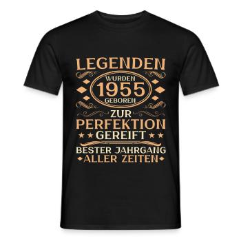 1955 Jahrgang geboren Vintage 1955 Geschenk - Männer T-Shirt - Schwarz - Vorne - AI Model Male 178 light (178cm)