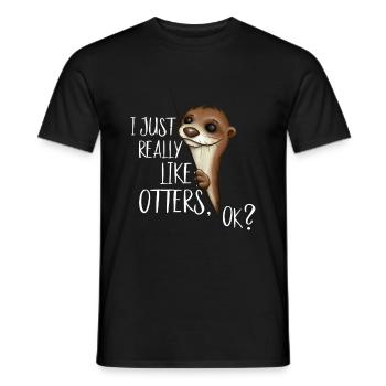 I just like Otter, OK? Otter Fun Gift - Men's T-Shirt - black - Front - AI Model Male 178 light (178cm)