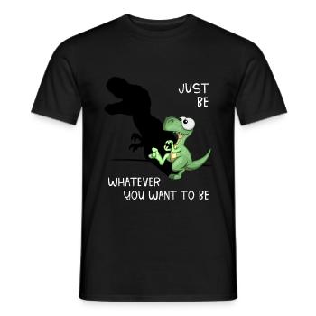 Dino Wees jezelf T-Rex schaduwfiguur dromer - Heren T-shirt - zwart - Voor - AI Model Male 178 light (178cm)