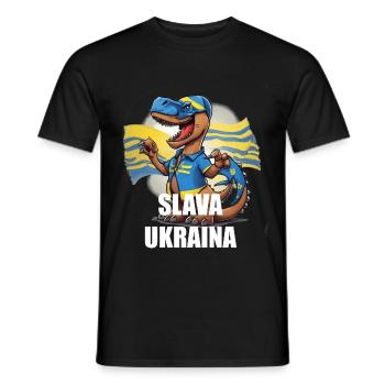Slava Ukraina - Männer T-Shirt - Schwarz - Vorne - AI Model Male 178 light (178cm)