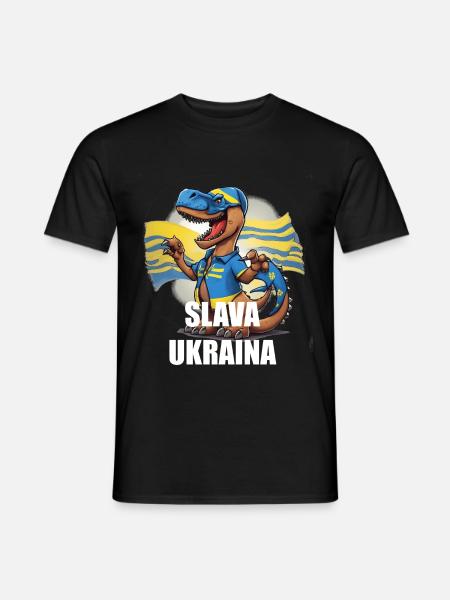 Slava Ukraina - Männer T-Shirt - Schwarz