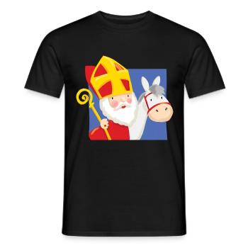 Sinterklaas op Schimmel - Men's T-Shirt - black - Front - AI Model Male 178 light (178cm)