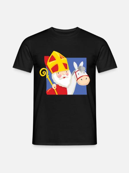 Sinterklaas op Schimmel - Men's T-Shirt - black