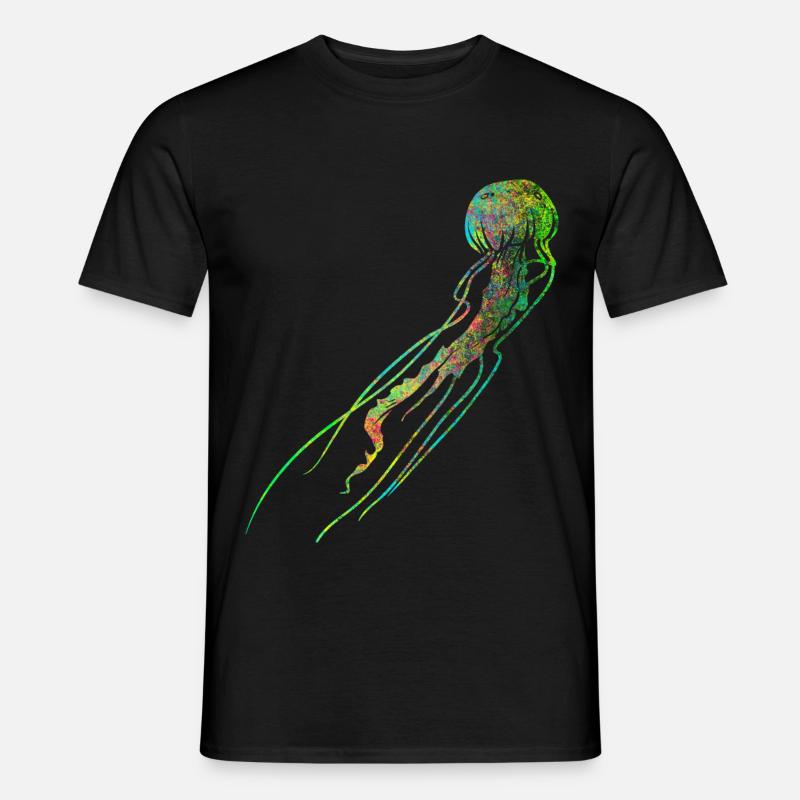 Jellyfish neon-colored - Men's T-Shirt - black