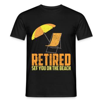 Retired vacation retirement sunbed beach - Men's T-Shirt - black - Front - AI Model Male 178 light (178cm)