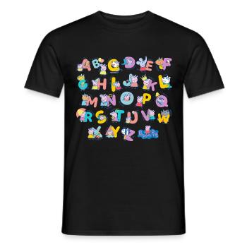 Peppa Pig Design Alphabet Mit Peppa - Männer T-Shirt - Schwarz - Vorne - AI Model Male 178 light (178cm)