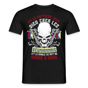 Réunion 8ème Jour - T-shirt homme - noir - Devant - AI Model Male 178 light (178cm)