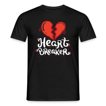 coeur coeur amour Heartbreaker relation amoureuse - T-shirt homme - noir - Devant - AI Model Male 178 light (178cm)