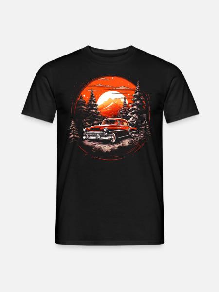 Oldtimer Retro Weihnachten - Männer T-Shirt - Schwarz