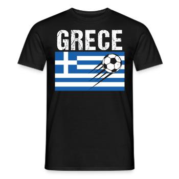 Greece Flag Greek Football Gift - Men's T-Shirt - black - Front - AI Model Male 178 light (178cm)