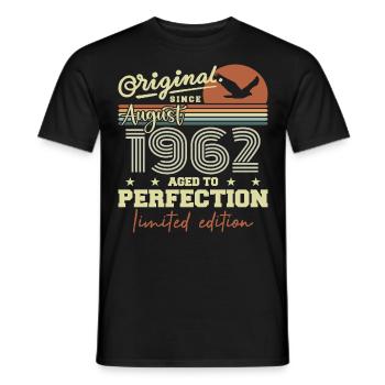 Août 1962 Anniversaire Août 1962 Vintage Août 1962 - T-shirt homme - noir - Devant - AI Model Male 178 light (178cm)