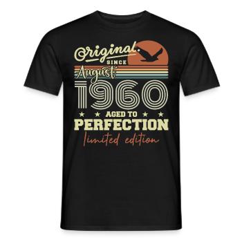 Août 1960 Anniversaire Août 1960 Vintage Août 1960 - T-shirt homme - noir - Devant - AI Model Male 178 light (178cm)
