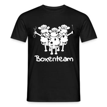boxenteam_text_w_3f - Men's T-Shirt - black - Front - AI Model Male 178 light (178cm)