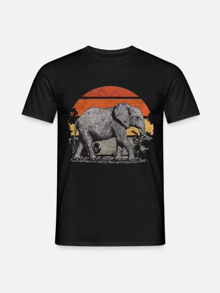 Elefant - Männer T-Shirt - Schwarz