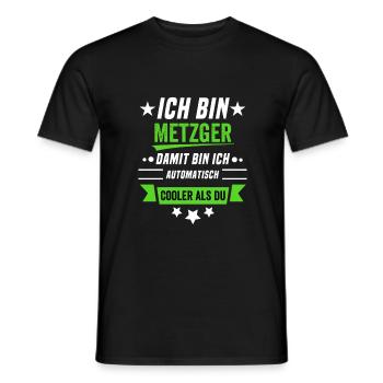 Cooler than you - I'm a butcher - Men's T-Shirt - black - Front - AI Model Male 178 light (178cm)