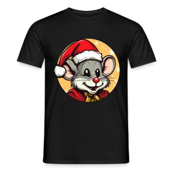 Noël des souris - T-shirt homme - noir - Devant - AI Model Male 178 light (178cm)