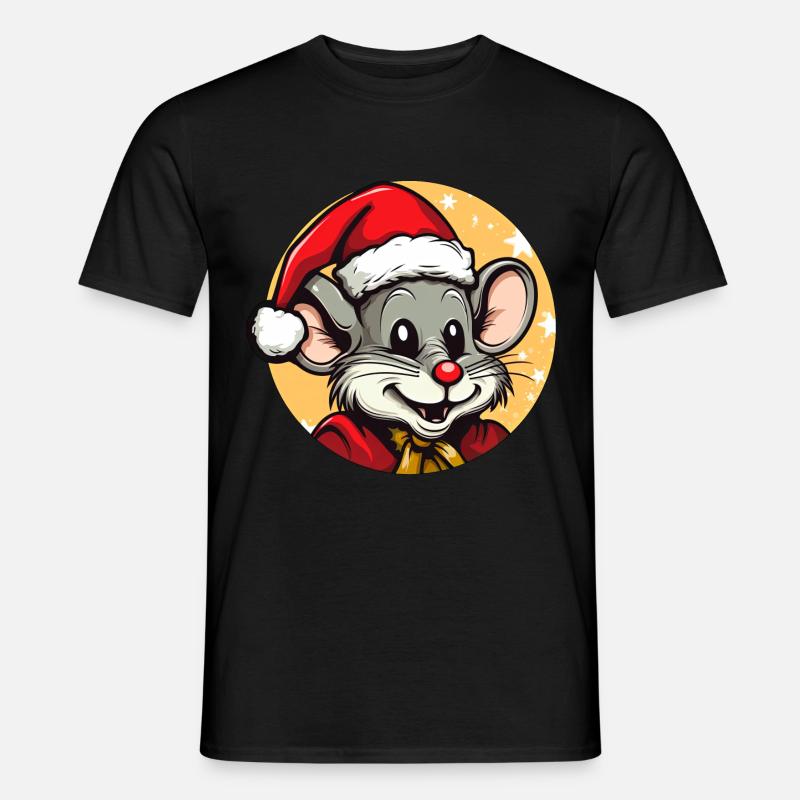 Mäuse Weihnachten - Männer T-Shirt - Schwarz