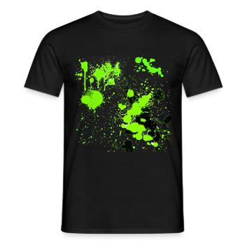 Green splatter - Men's T-Shirt - black - Front - AI Model Male 178 light (178cm)