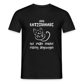 Without cat hair you are not properly dressed - Men's T-Shirt - black - Front - AI Model Male 178 light (178cm)