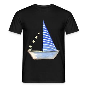 bateau à voile - T-shirt homme - noir - Devant - AI Model Male 178 light (178cm)