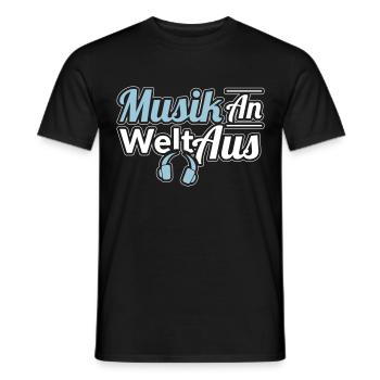 Musik an - Welt aus! - Männer T-Shirt - Schwarz - Vorne - AI Model Male 178 light (178cm)