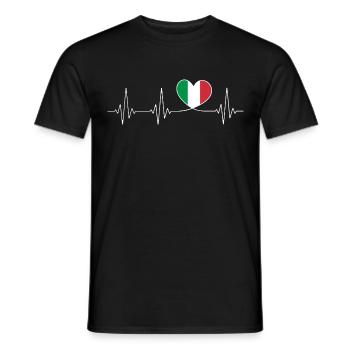 Cœur Italie Amour de la patrie fier drapeau italien - T-shirt homme - noir - Devant - AI Model Male 178 light (178cm)