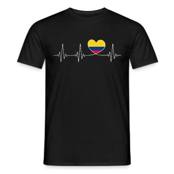 Cœur Colombie Patrie Drapeau colombien - T-shirt homme - noir - Devant - AI Model Male 178 light (178cm)