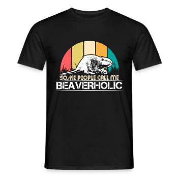 Idée cadeau animal castor - T-shirt homme - noir - Devant - AI Model Male 178 light (178cm)