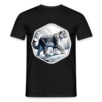 Léopard des neiges Léopard blanc Léopard - T-shirt homme - noir - Devant - AI Model Male 178 light (178cm)