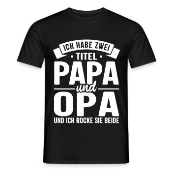 Ich habe zwei Titel Papa und Opa Vatertag - Männer T-Shirt - Schwarz - Vorne - AI Model Male 178 light (178cm)