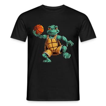 Basketball Turtle - Men's T-Shirt - black - Front - AI Model Male 178 light (178cm)