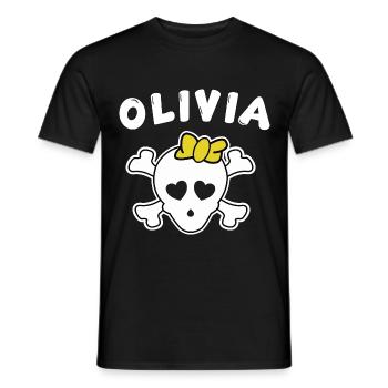 Pirate Olivia Design for Girls and Women - Men's T-Shirt - black - Front - AI Model Male 178 light (178cm)