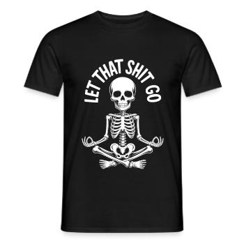 Funny Yoga Let That Shit Go - Men's T-Shirt - black - Front - AI Model Male 178 light (178cm)
