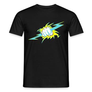 Zeus à la main. Cadeau tonnerre - T-shirt homme - noir - Devant - AI Model Male 178 light (178cm)