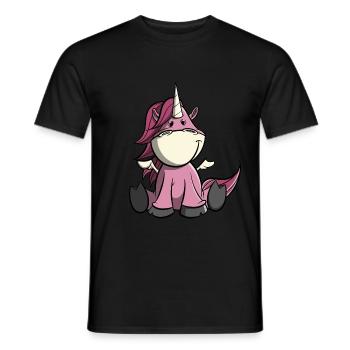 Mignonne licorne rose avec des ailes - T-shirt homme - noir - Devant - AI Model Male 178 light (178cm)