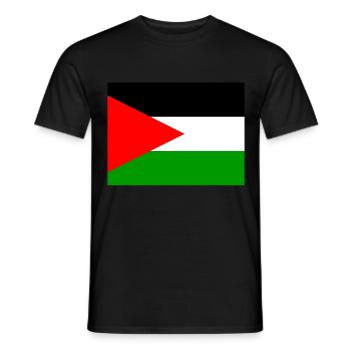 Pavillon de l’Autorité palestinienne (ps) - T-shirt homme - noir - Devant - AI Model Male 178 light (178cm)