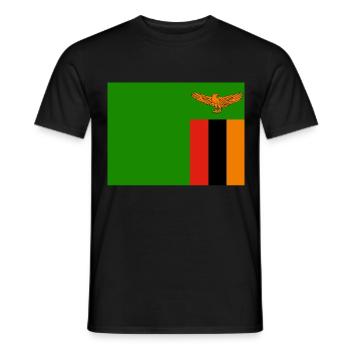 Flag of Zambia (zm) - Men's T-Shirt - black - Front - AI Model Male 178 light (178cm)