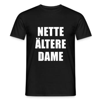 Nice older lady - Men's T-Shirt - black - Front - AI Model Male 178 light (178cm)
