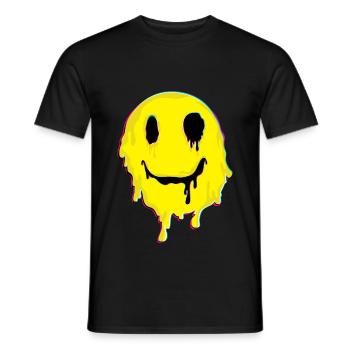 Trippy MDMA Smile Face Drugs Molly Gift - Men's T-Shirt - black - Front - AI Model Male 178 light (178cm)