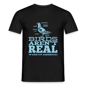 Birds Aren't Real - Men's T-Shirt - black - Front - AI Model Male 178 light (178cm)