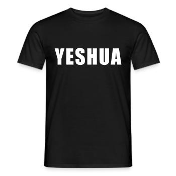 Yeshua - Hebrew Name of Jesus - Christian - Men's T-Shirt - black - Front - AI Model Male 178 light (178cm)