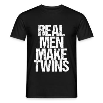De vrais hommes font des jumeaux papa père papa jumeau - T-shirt homme - noir - Devant - AI Model Male 178 light (178cm)