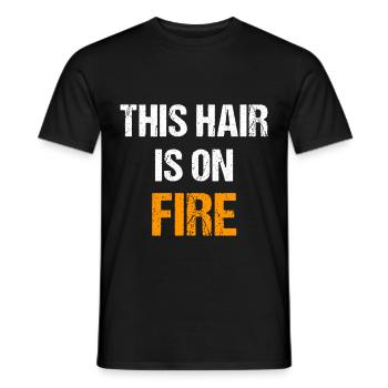 Ces cheveux sont en feu | Rousse au gingembre drôle - T-shirt homme - noir - Devant - AI Model Male 178 light (178cm)