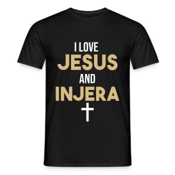 I Love Jesus and Injera Christian Habesha Ethiopia - Männer T-Shirt - Schwarz - Vorne - AI Model Male 178 light (178cm)