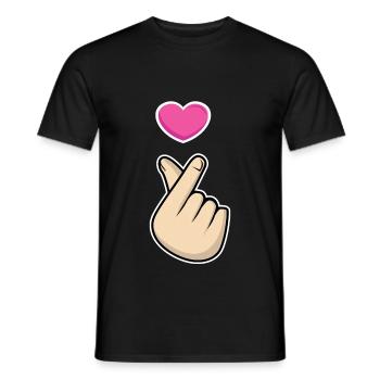 K-Pop Hand Symbol Kpop Heart Korean Love Music - T-shirt homme - noir - Devant - AI Model Male 178 light (178cm)