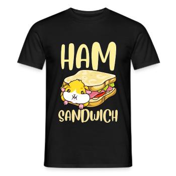 Sandwich au jambon idée cadeau hamster - T-shirt homme - noir - Devant - AI Model Male 178 light (178cm)