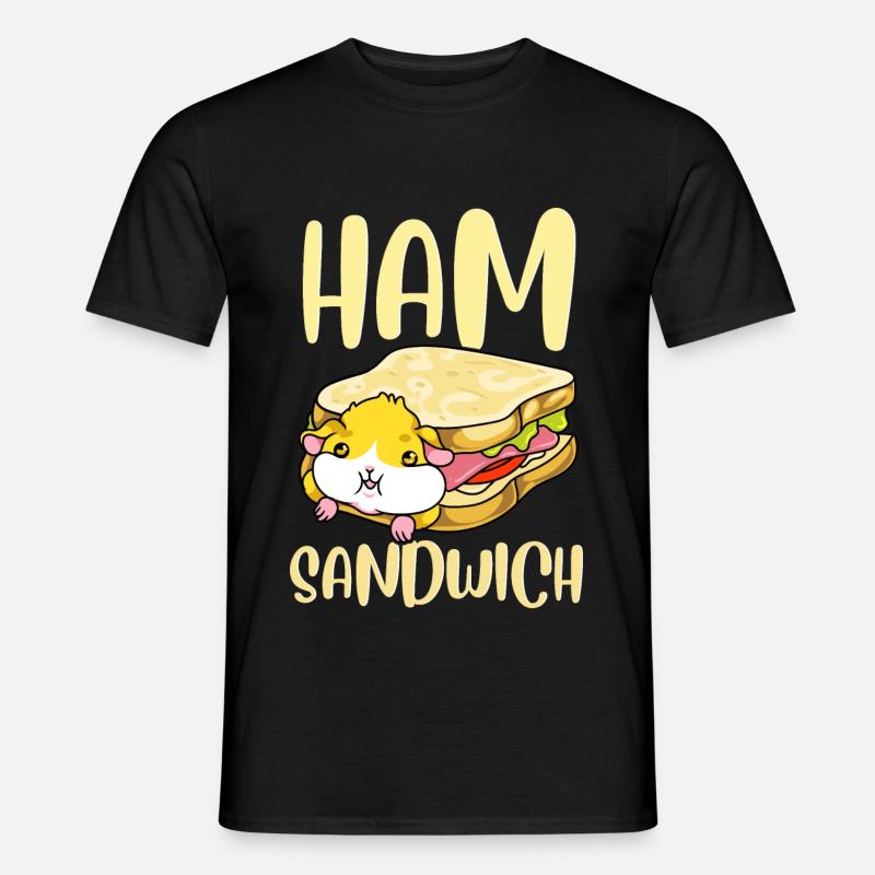 Ham Sandwich Hamster Geschenk Idee - Männer T-Shirt - Schwarz